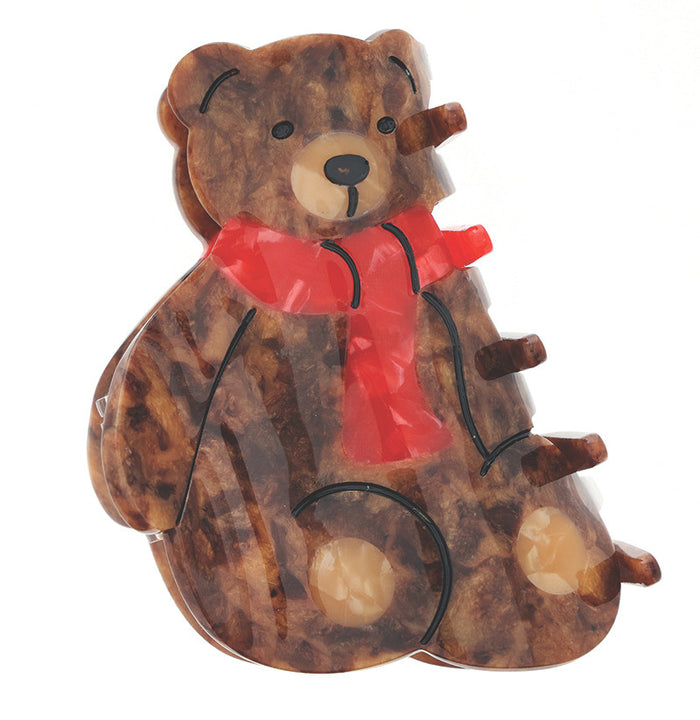The Festive Claw Clip-Brown Bear