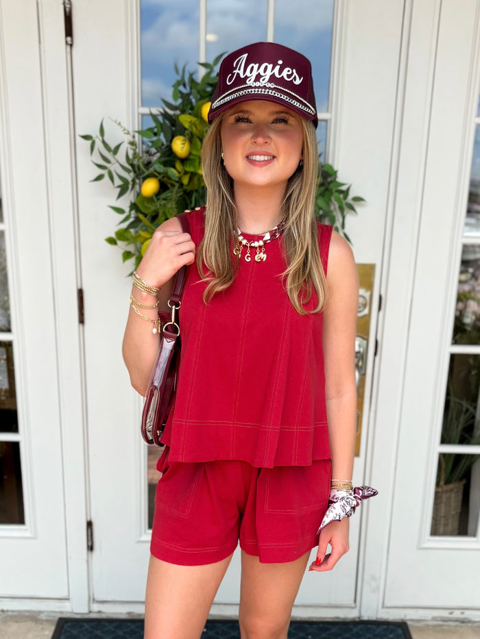 The Kimmy 2 Piece Set-Crimson
