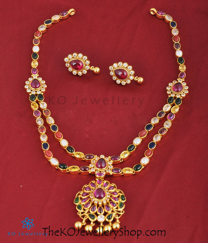 The Ksemya Silver Navratna Necklace
