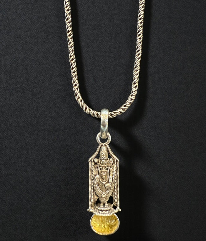 The Madhava Silver Venkateshwara Pendant (Oxidised)