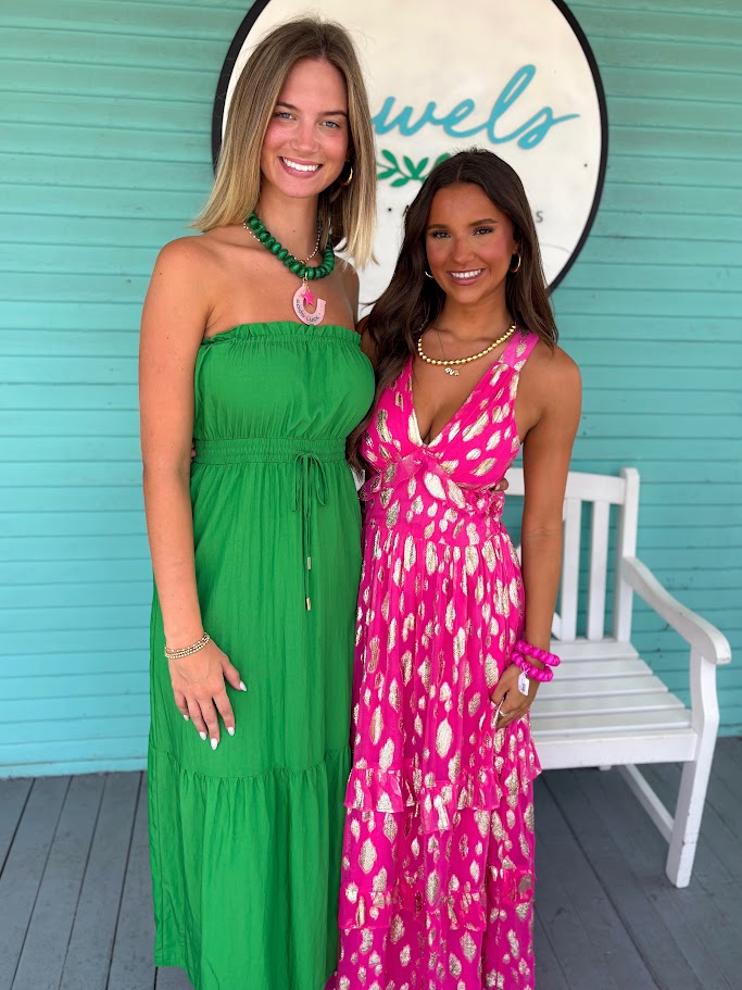The Mia Strapless Maxi Dress-Green