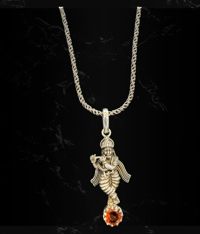 The MuraliKrishna Silver Pendant (Oxidised)