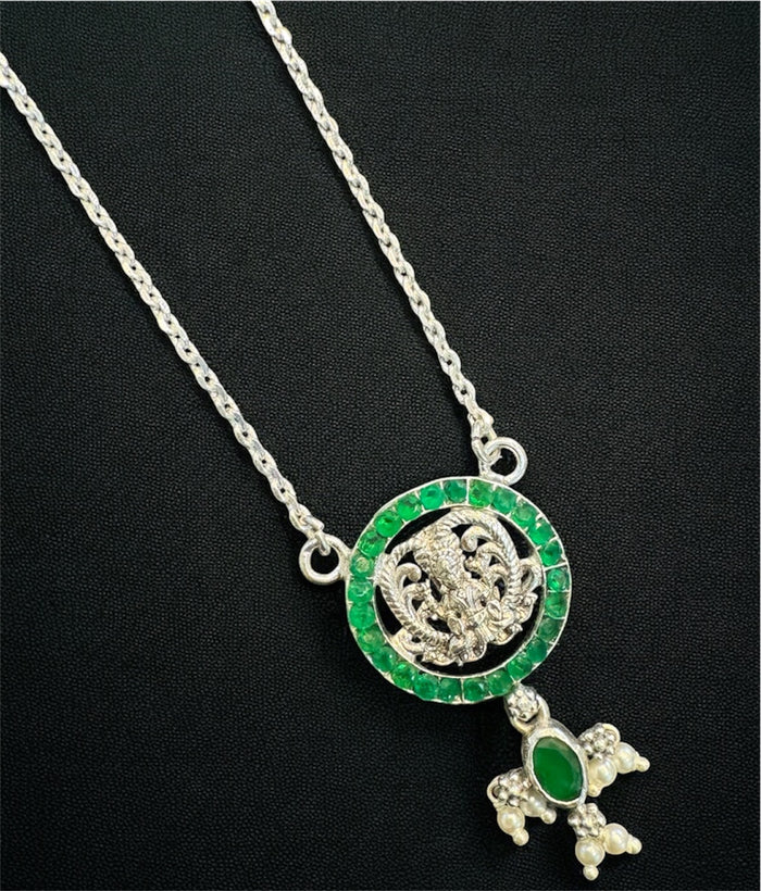 The Padmapriya Silver Lakshmi Necklace