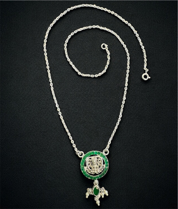 The Padmapriya Silver Lakshmi Necklace