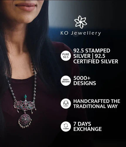 The Payal Silver Necklace (Bright Silver)