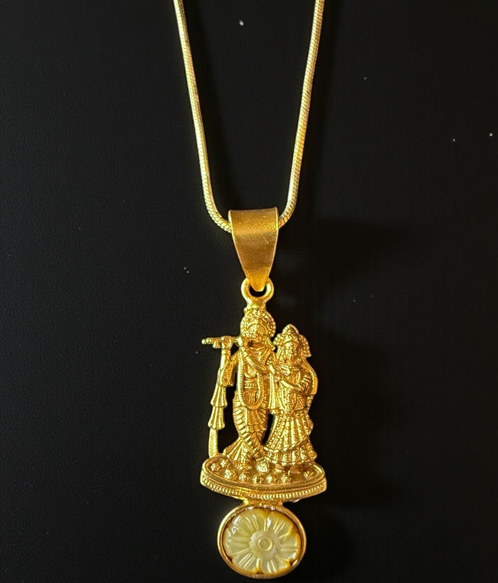 The Radhakrishna Silver Pendant