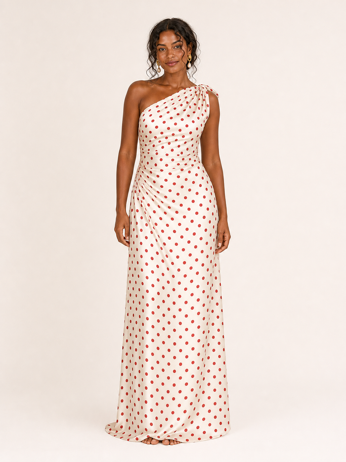 The Red Polka Dot Ruched Maxi product image D