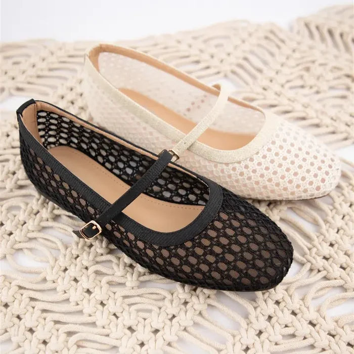 The Sidney Woven Flats-Black