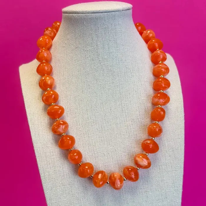 The Small Bauble Bead Necklace-Orange