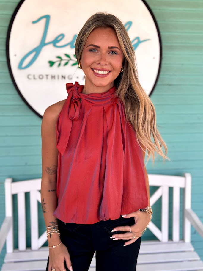 The Tilley High Neck Bubble Top-Rust