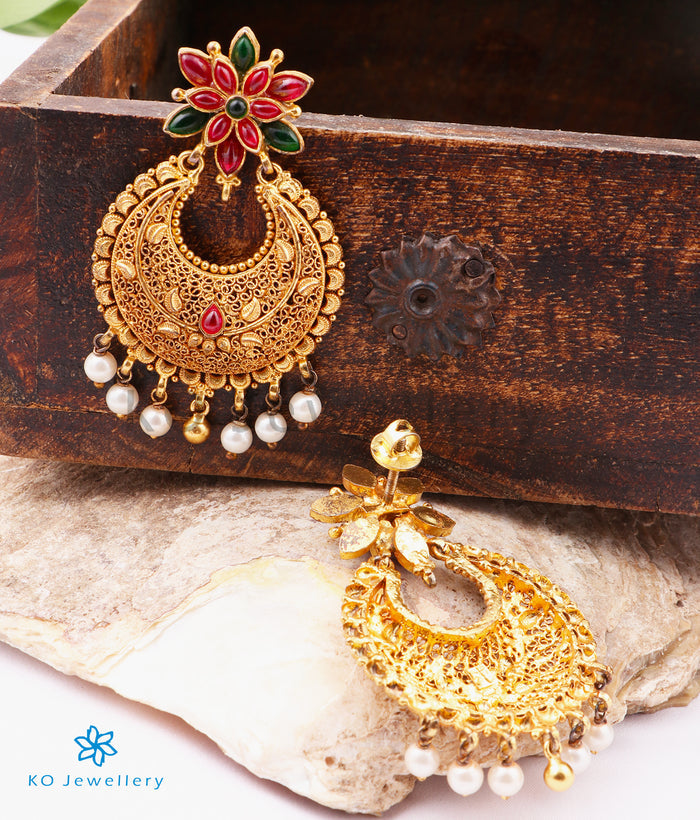 The Vidhi Silver Chand-Bali Earrings