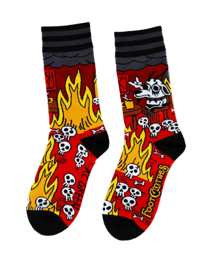 This is brutal dog in fire socks by Footclothes sold by Le Monkey House