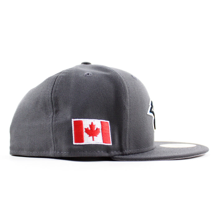 Toronto Blue Jays Canada Flag Patch New Era 59Fifty Fitted Hat (Graphite Gray Under Brim)
