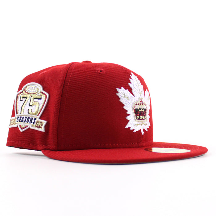 Toronto Marlies 75 Seasons New Era 59Fifty Fitted Hat (Scarlet Red Gray Under Brim)
