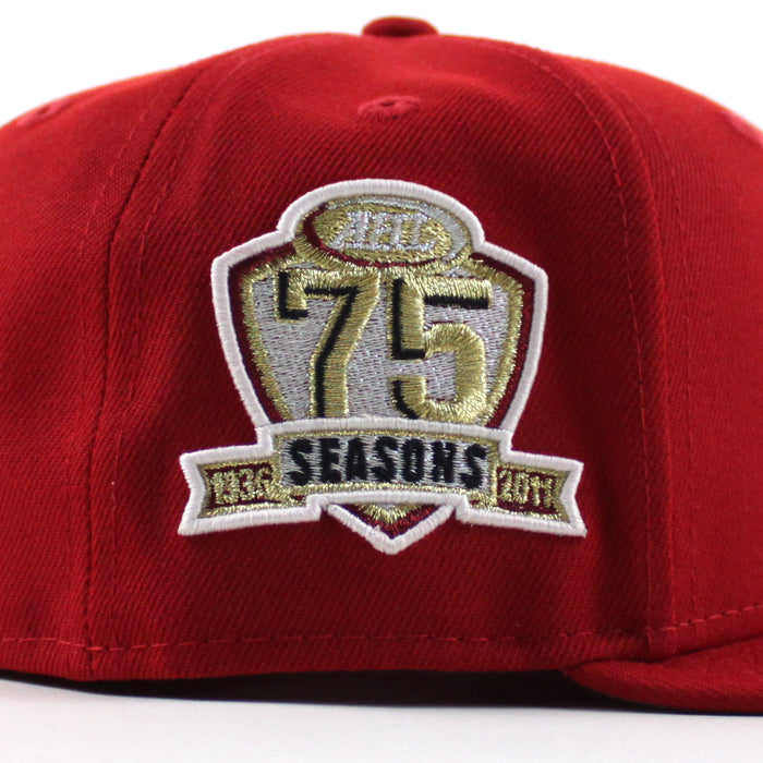 Toronto Marlies 75 Seasons New Era 59Fifty Fitted Hat (Scarlet Red Gray Under Brim)