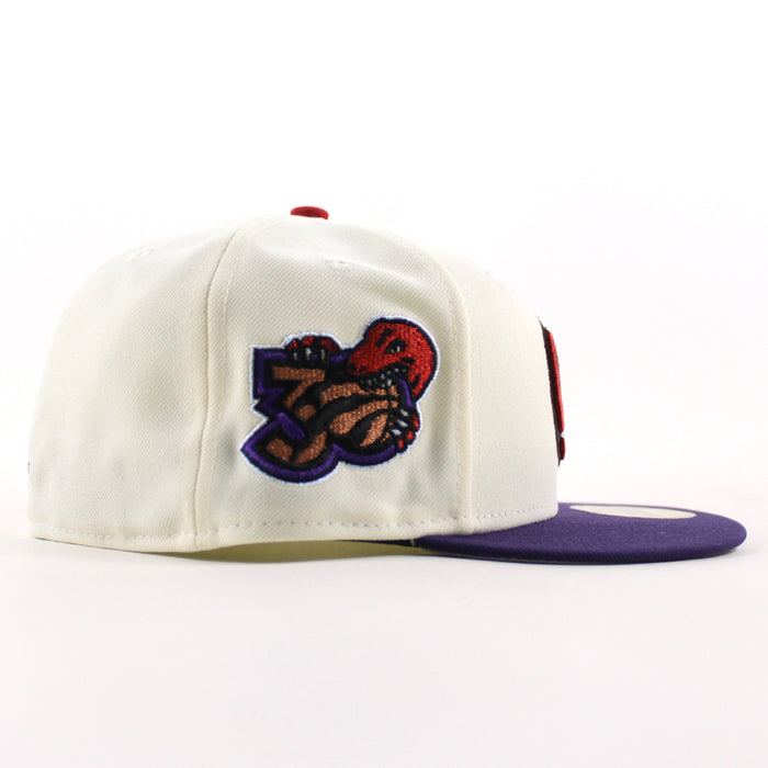 Toronto Raptors 30 Years Patch New Era 59Fifty Fitted Hat (Chrome White Purple Gray Under Brim)