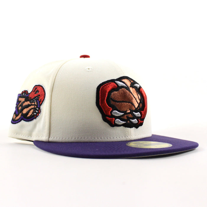 Toronto Raptors 30 Years Patch New Era 59Fifty Fitted Hat (Chrome White Purple Gray Under Brim)