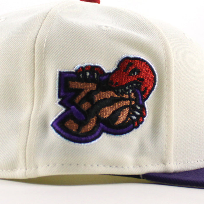 Toronto Raptors 30 Years Patch New Era 59Fifty Fitted Hat (Chrome White Purple Gray Under Brim)