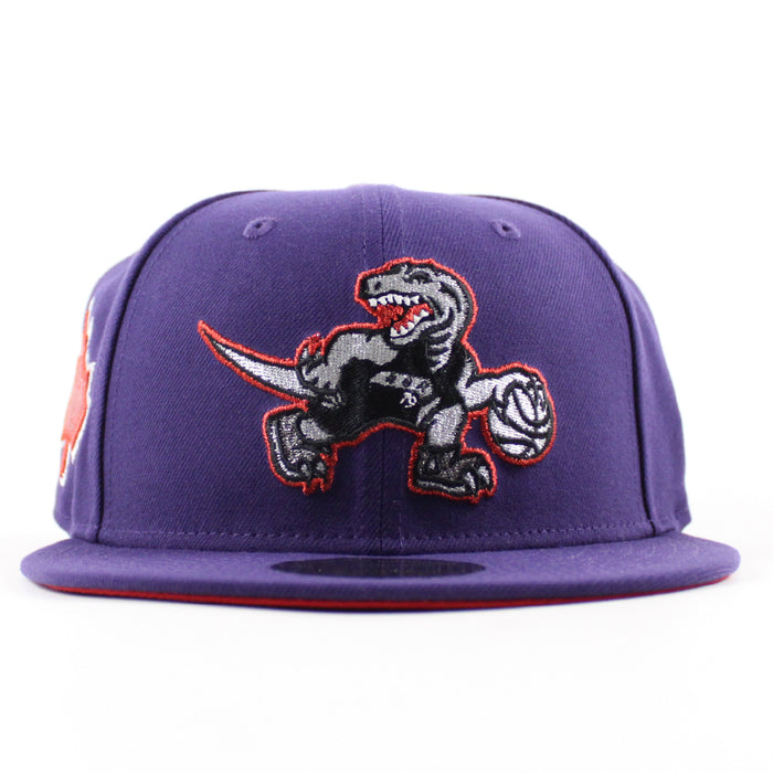 Toronto Raptors Maple Leaf Patch New Era 59Fifty Fitted Hat (Purple Red Under Brim)