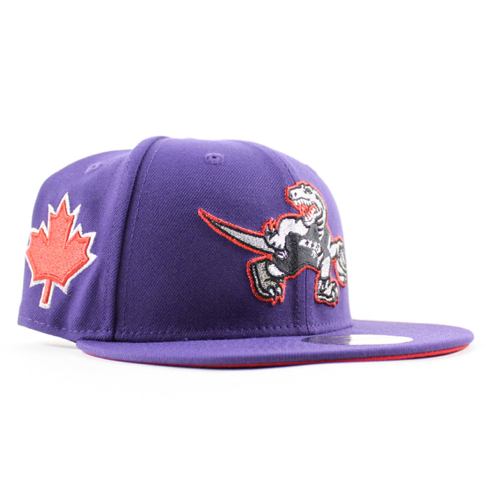 Toronto Raptors Maple Leaf Patch New Era 59Fifty Fitted Hat (Purple Red Under Brim)