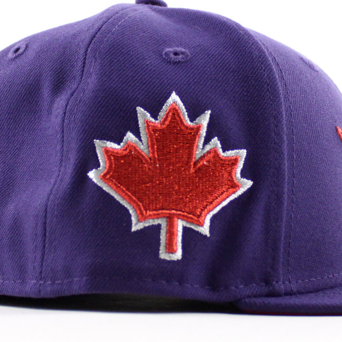 Toronto Raptors Maple Leaf Patch New Era 59Fifty Fitted Hat (Purple Red Under Brim)