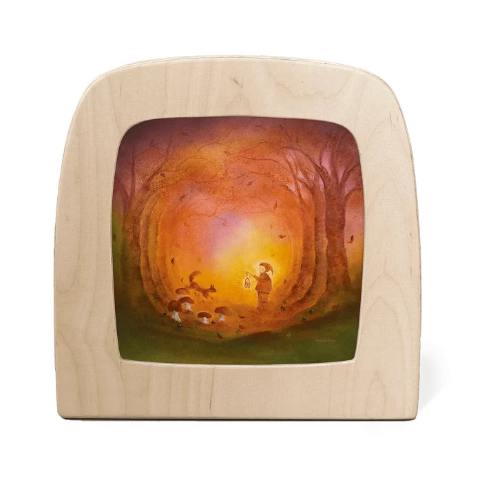 bauke exler toverlux lamp wtih child in forest autumn light