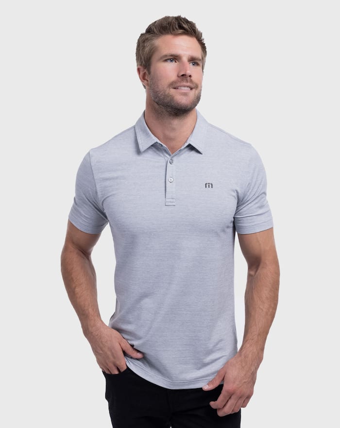 TravisMathew Men's Heater Polo Apparel TravisMathew Heather Microchip Small