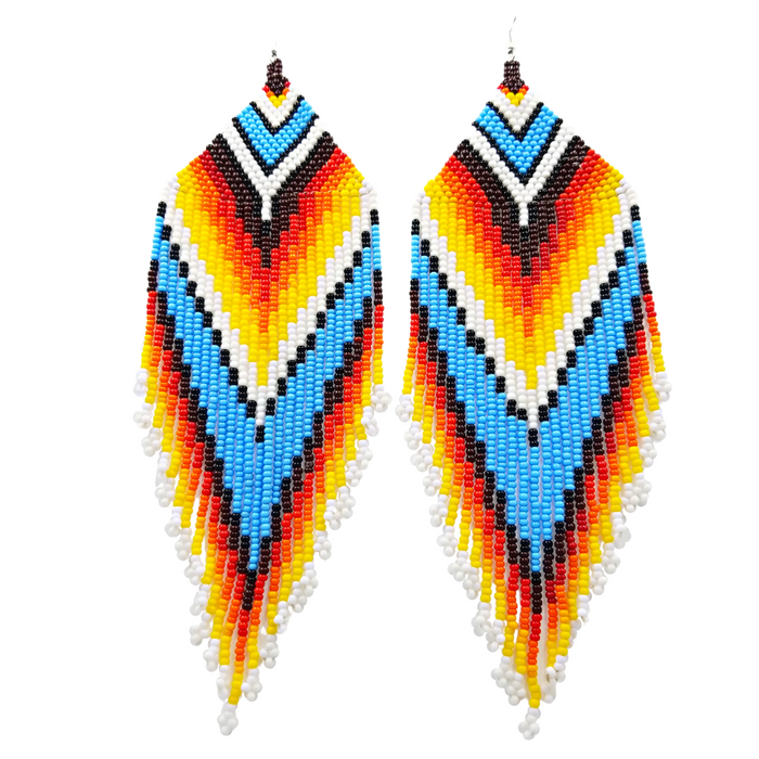 TRIBAL ROOTS - Beaded XL Fringe Earring
