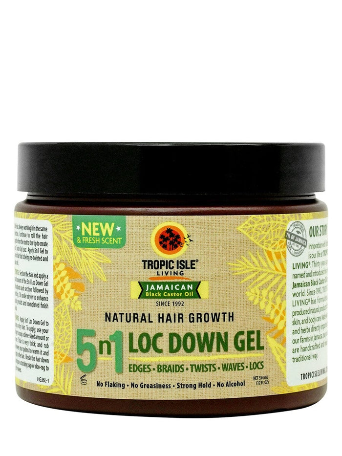 TROPIC ISLE LIVING Jamaican Black Castor Hair Growth 5 in 1 Loc Down Gel (12oz)