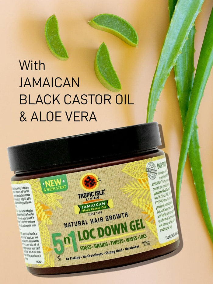 TROPIC ISLE LIVING Jamaican Black Castor Hair Growth 5 in 1 Loc Down Gel (12oz)