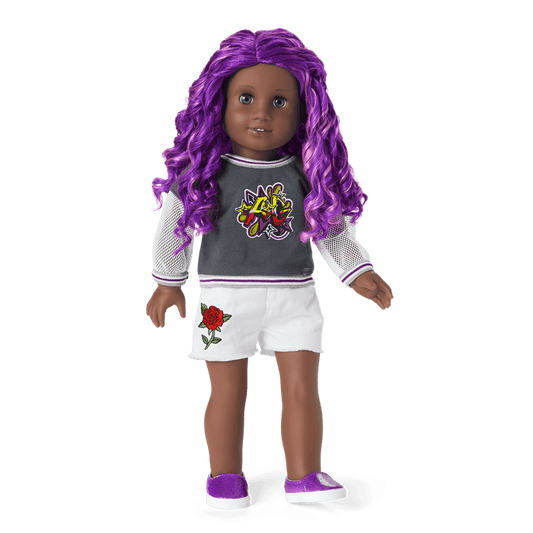 Truly Me™ 18-inch Doll #91 with curly purple hair