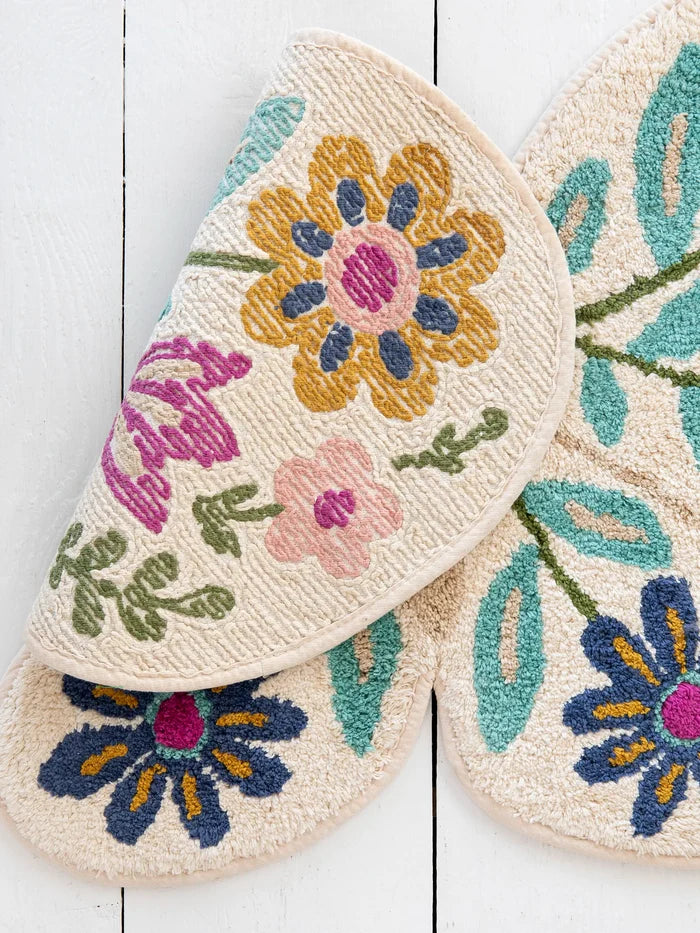 Tufted Cotton Bath Mat - Cream Butterfly-view 3