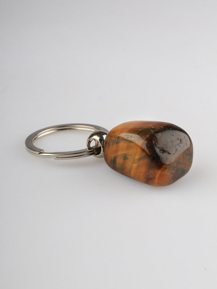 Tumbled Crystal Keyring | Tigers Eye-Image 2