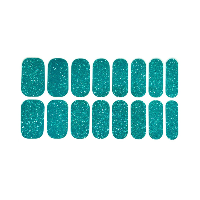 Turquoise Tide Glitter Nail Wraps