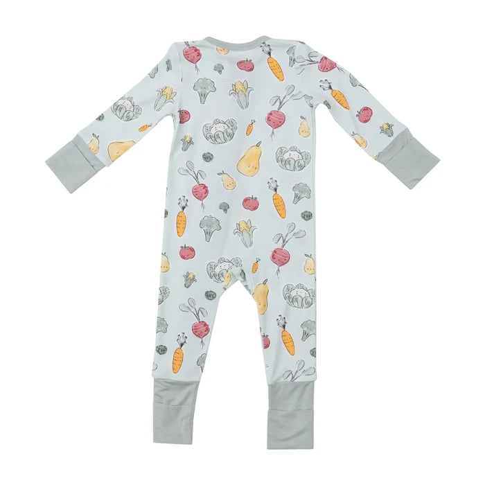 Two Way Zipper Romper - Watercolor Baby Veggies | Angel Dear - Jenni Kidz
