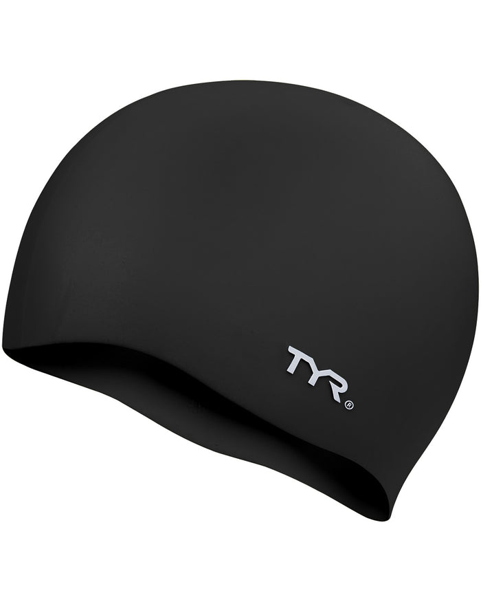 TYR Wrinkle-Free Silicone Swim Cap Equipment TYR Black