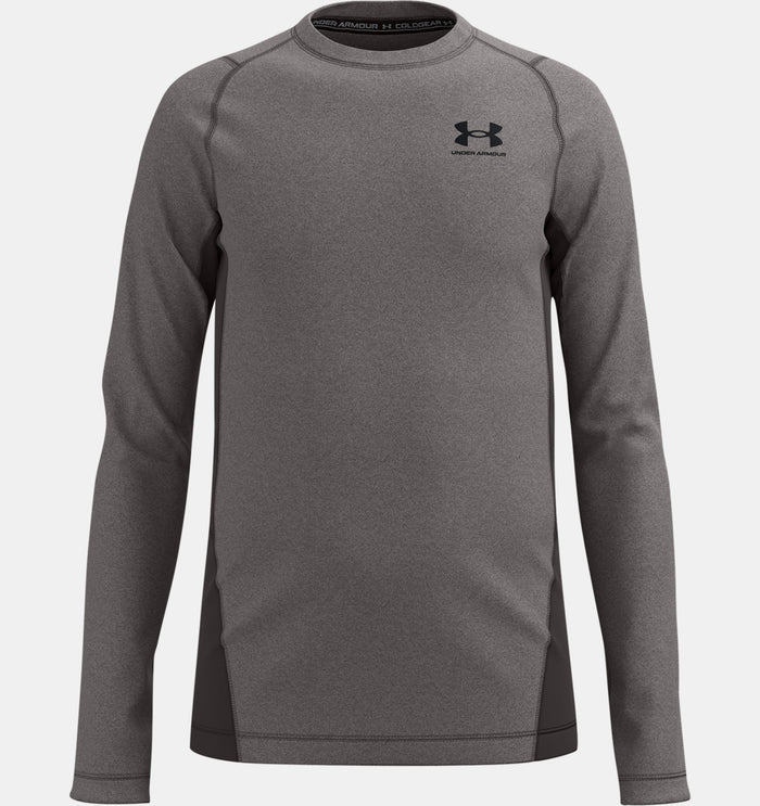 Under Armour Boys' ColdGear Armour Long Sleeve Apparel Under Armour Charcoal Light Heather/Black-019 Youth XSmall