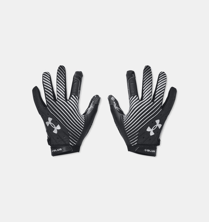 Under Armour Men's Blur Football Gloves Accessories Under Armour Black/Metallic Silver-001 Small