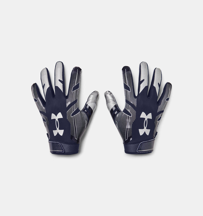 Under Armour Mens F8 Football Gloves Accessories Under Armour Midnight Navy/Metallic Silver-410 Small