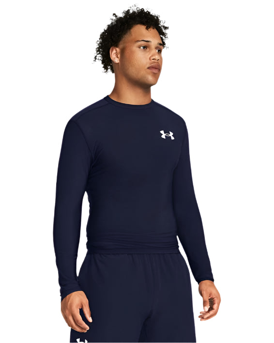 Under Armour Men's Heatgear Armour Long Sleeve Apparel Under Armour Midnight Navy/White-410 Small