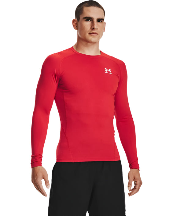 Under Armour Men's Heatgear Armour Long Sleeve Apparel Under Armour Red/White-600 Small