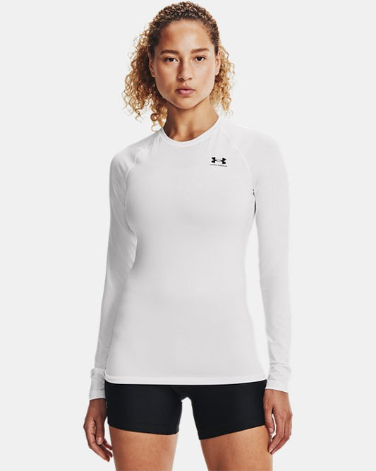 Under Armour Women's Heatgear Armour Compression Long Sleeve Apparel Under Armour White-100 XSmall