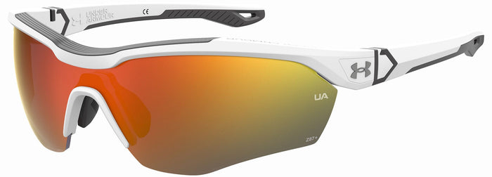 Under Armour Yard Pro Tuned Baseball Sunglasses Accessories Under Armour Matte White/Jet Grey/Tuned Baseball Orange Lense