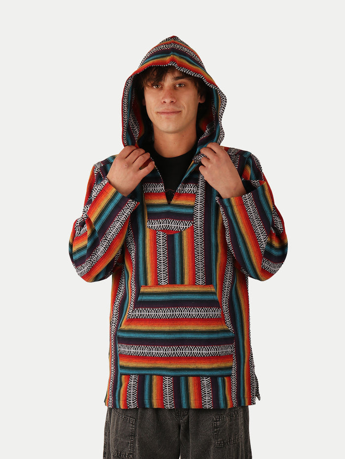 Unisex Cotton Stripey Hoody | Rainbow-Image 1
