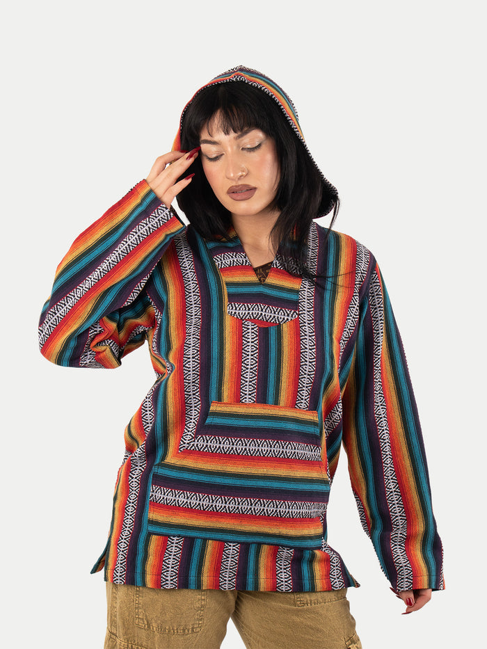 Unisex Cotton Stripey Hoody | Rainbow-Image 2