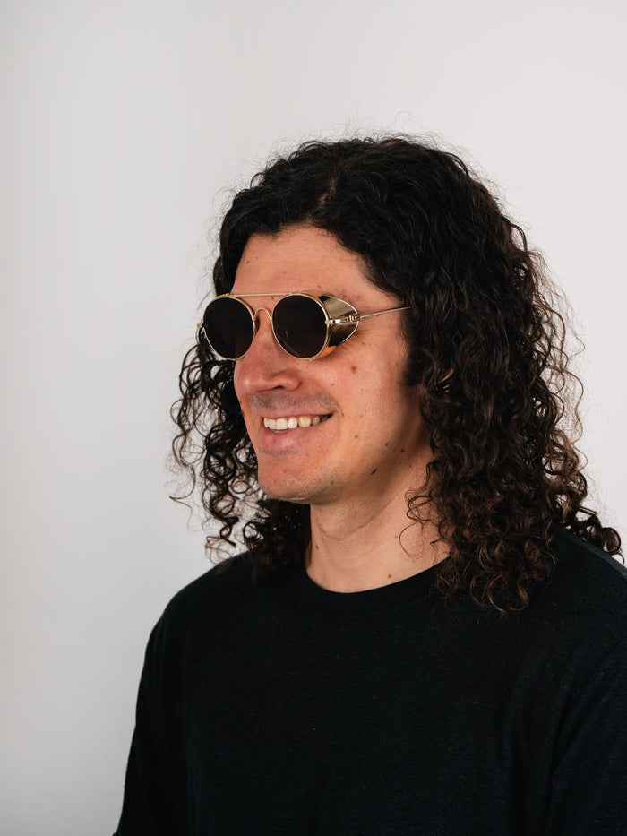 Unisex Steampunk Folding Sunglasses | Gold/Black-Image 2