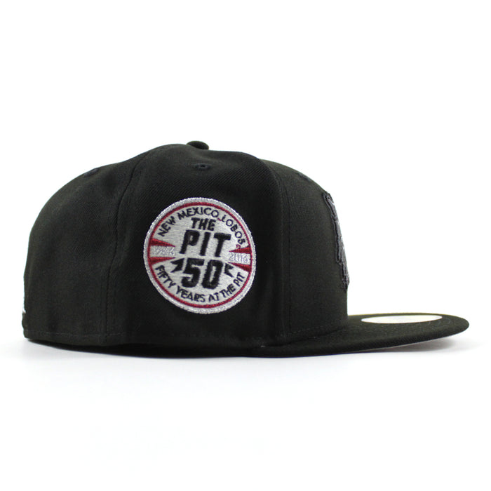 University of New Mexico Lobos the Pit 50th New Era 59Fifty Fitted Hat (Black Gray Under Brim)