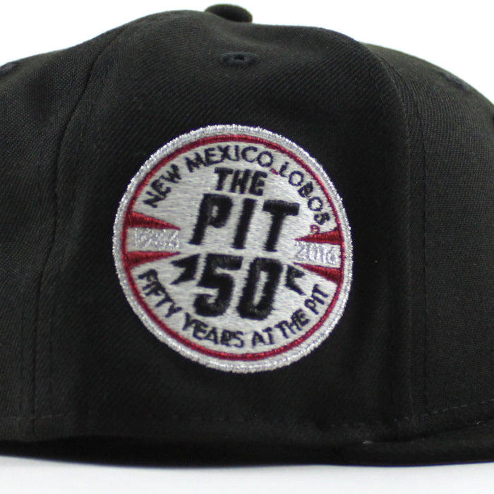 University of New Mexico Lobos the Pit 50th New Era 59Fifty Fitted Hat (Black Gray Under Brim)