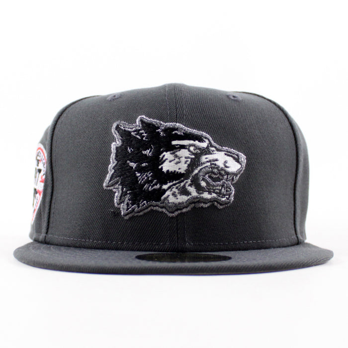 University of New Mexico Lobos the Pit 50th New Era 59Fifty Fitted Hat (Graphite Gray Under Brim)