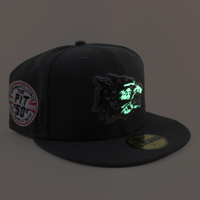 University of New Mexico Lobos the Pit 50th New Era 59Fifty Fitted Hat (Graphite Gray Under Brim)